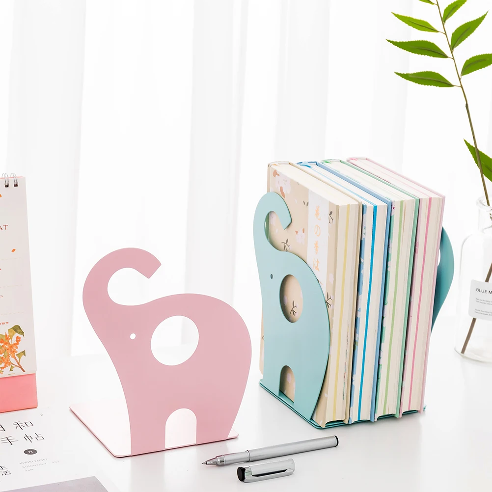 

Small Bookshelf Elephant Stand Organiser Bookends Decorative Unique Desk for Reading