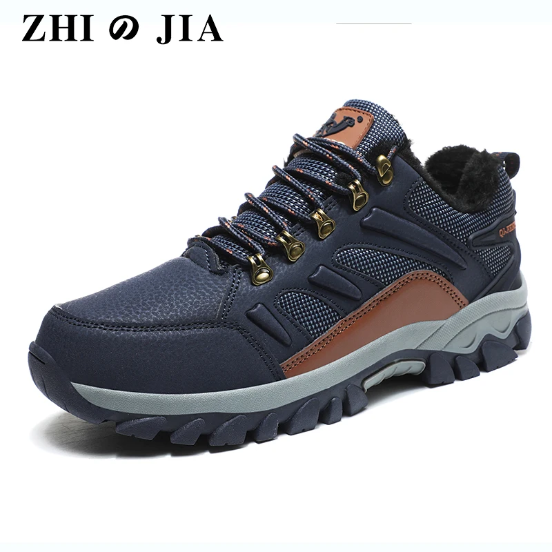 Plus Size 48 Men\'s Outdoor Hiking Shoes Winter Fur Warm Sneakers Autumn Women\'s Casual Shoes Summer Children\'s Furry Sneakers