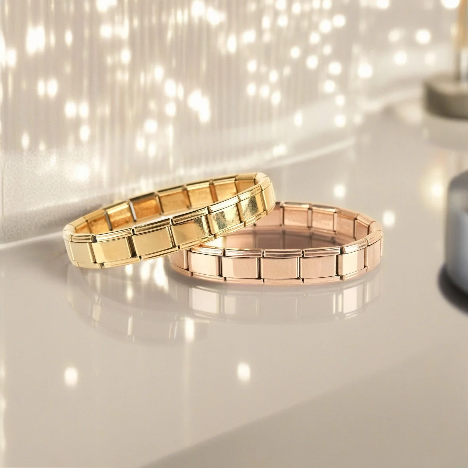 أساور مرنة بتصميم إيطالي بسيط من الفولاذ المقاوم للصدأ مع سلسلة روابط ملونة للنساء والرجال كهدية مجوهرات يدوية - 4