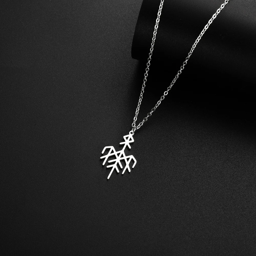 Dawapara Wardruna Symbol Halskette Älteres Futhark Nordisches Runen-Anhänger Schutzamulett Edelstahl-Schmuck – Detail 11
