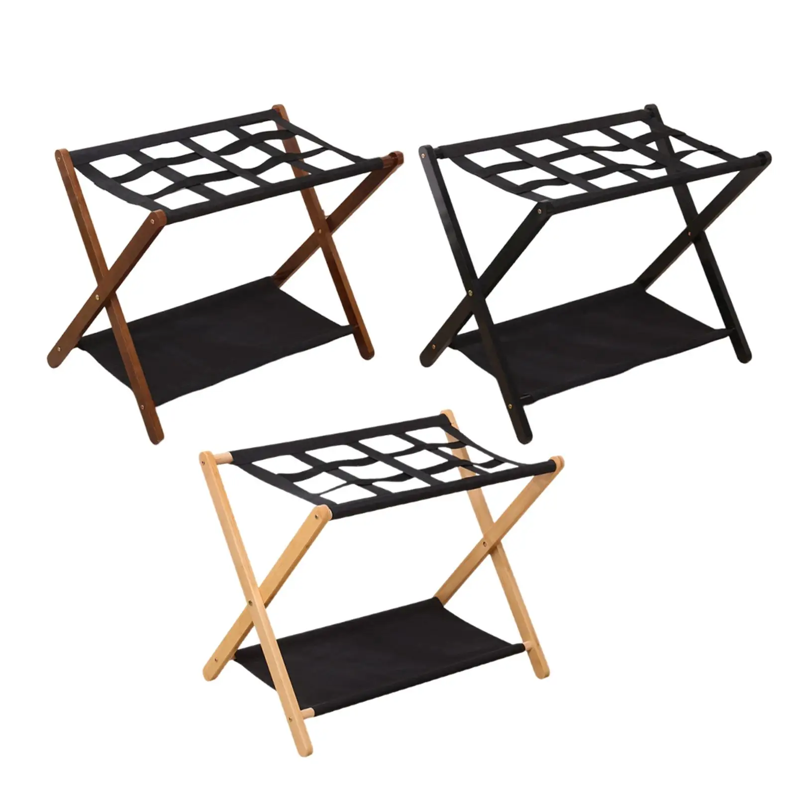 

Багажная полка 2-слойная, напольная, органайзер, подставка для чемодана, складная подставка для багажа с полкой для хранения для спальни, отеля, путешествий