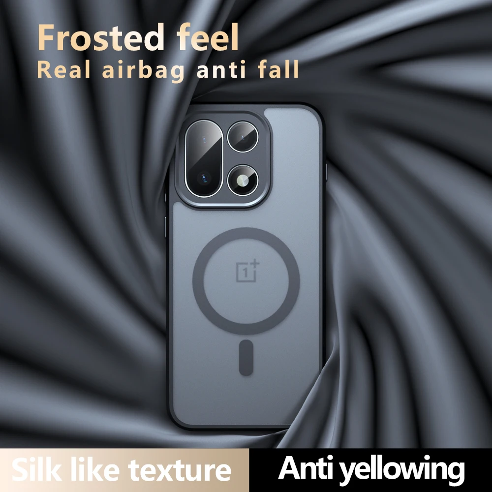 حافظة شحن لاسلكية مغناطيسية لهاتف Oneplus 15 Magsafe لهاتف Oneplus 15 5G غطاء خلفي غير لامع مقاوم للصدمات