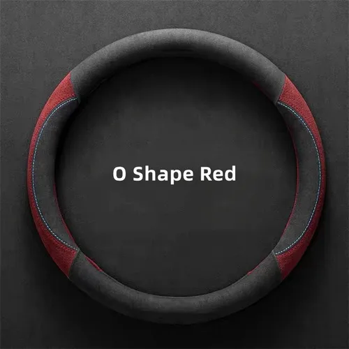 Imagen 2 del producto Cubiertas para volante de coche, cubierta para volante de gamuza de piel de vaca, envoltura Universal de 37-38cm, cubiertas de volante transpirables, accesorios para coche