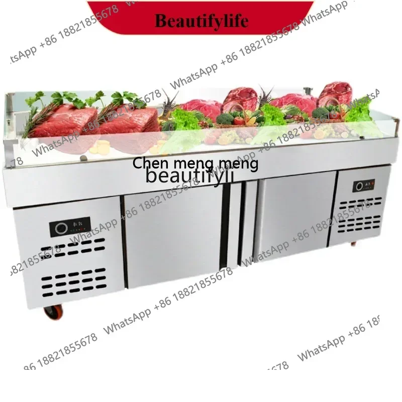 

X ss 8617 Buffet Seafood Ice Counter Commercial Fresh Refrigerated Display Cabinet Supermarket Restaurant Frozen Fresh Keeper