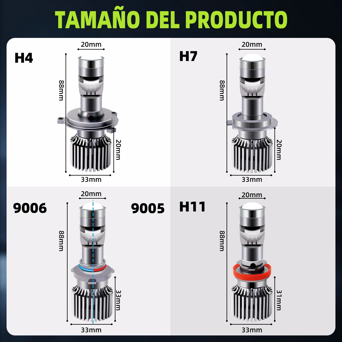 30000LM H7 H4 Canbus Reflektor samochodowy Mini soczewka H11 H8 9005 9006 HB3 HB4 Żarówka projektora LED 6000K Auto Motocykl Mini soczewka