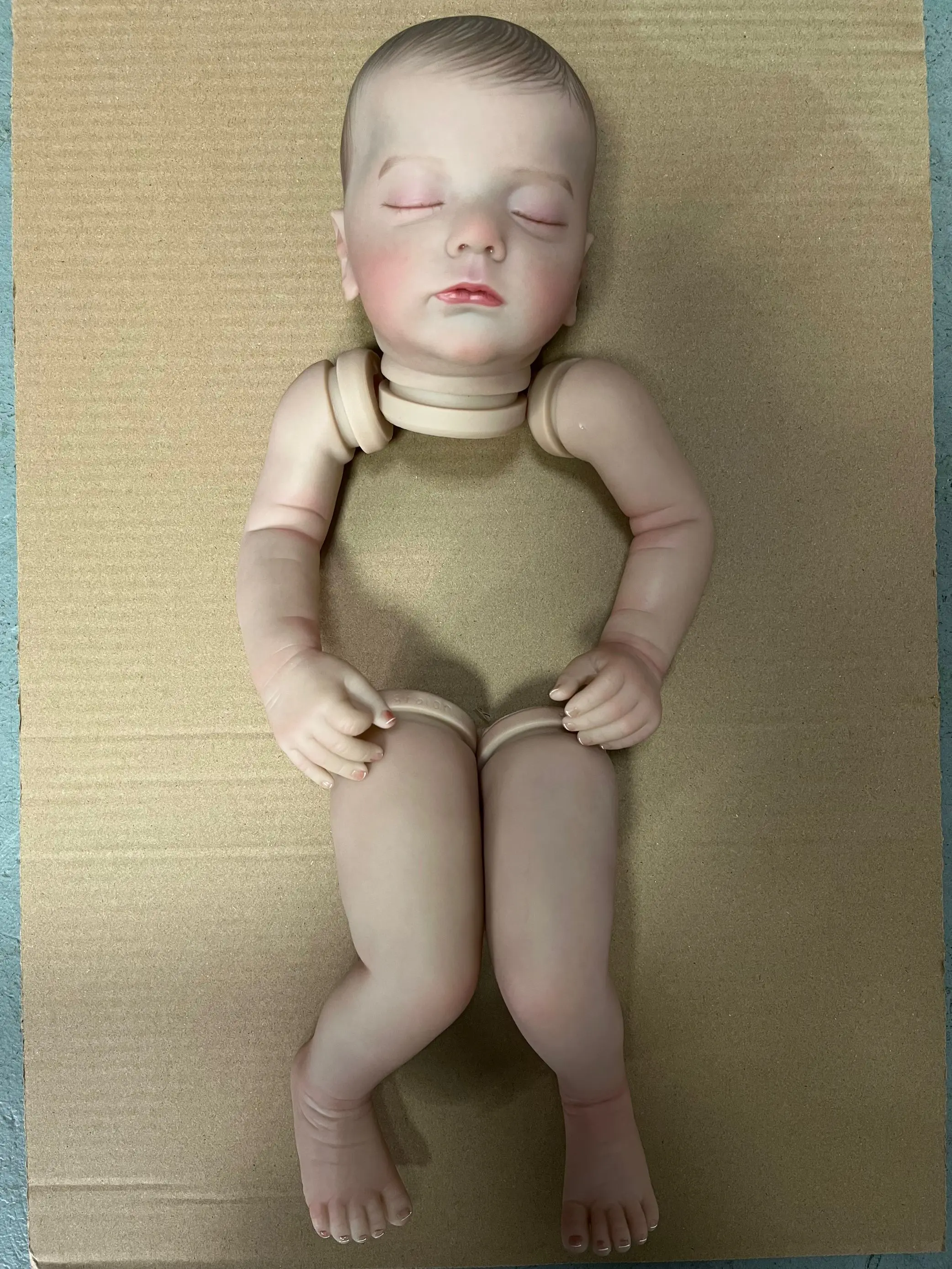 NPK 20inch Already Painted Finished Reborn Doll Alessia with Cloth Body Hand Painted with Visible Veins