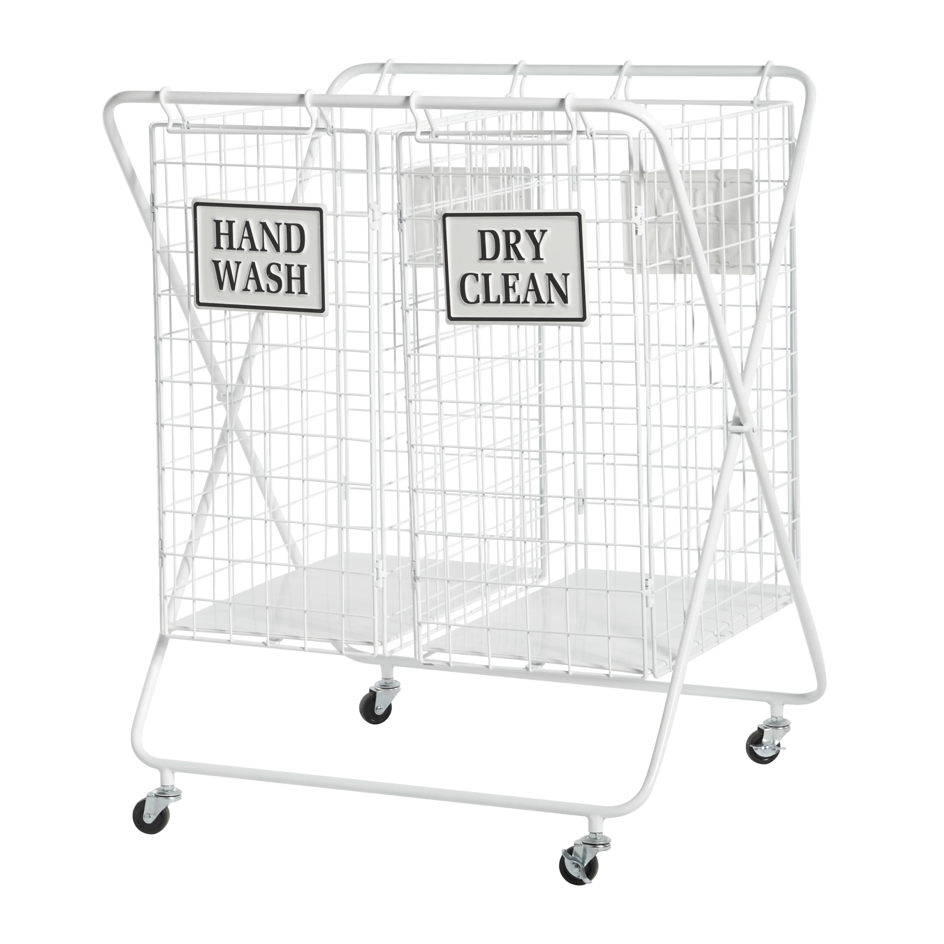 

32' White Metal Farmhouse Storage Basket, 1 Piece
