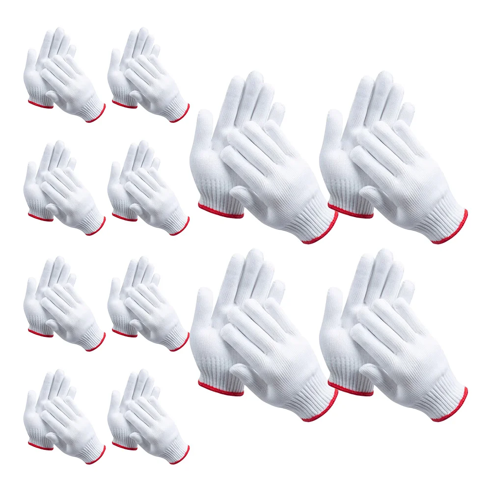 

12 Pairs Gloves Gardening for Outdoor Cotton Thread Cooking Nylon Electrician Work