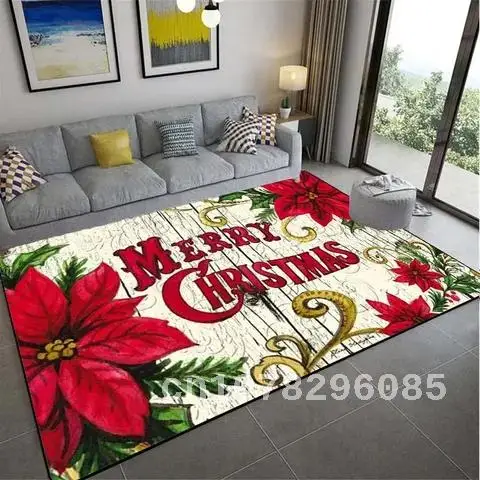 

Santa Claus Pattern Anti-slip Carpet for Children, Door Mat, Living Room, Bedroom, Kitchen, Bathroom, Christmas Gift