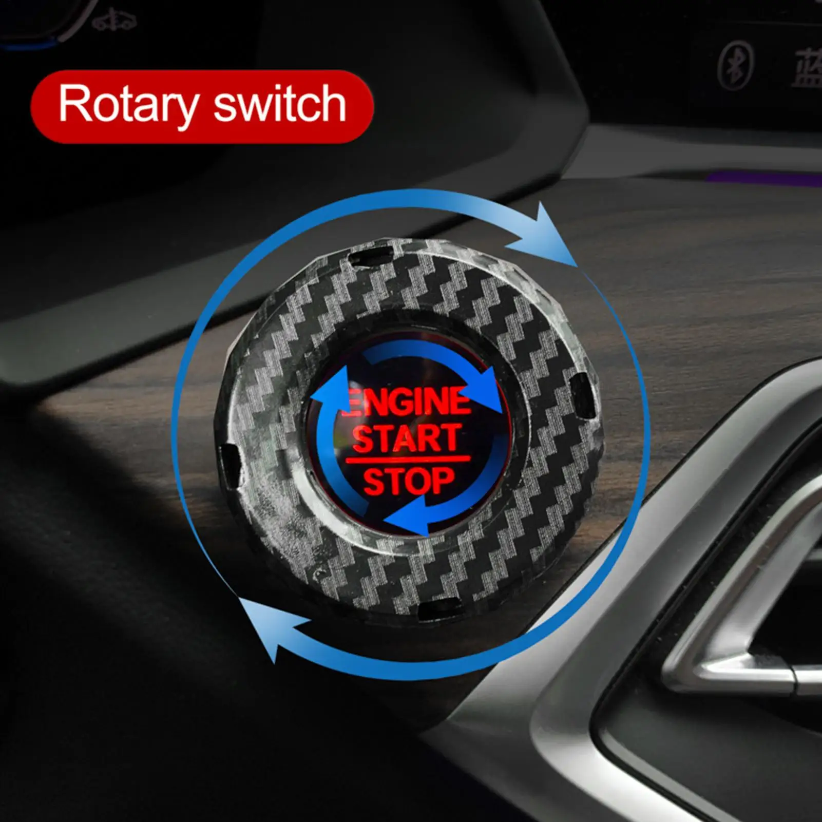 Car Push Start Button Cover One Button Start Stop Car Decorative Ring Cover Universal Push Engine Protection For Car Interior