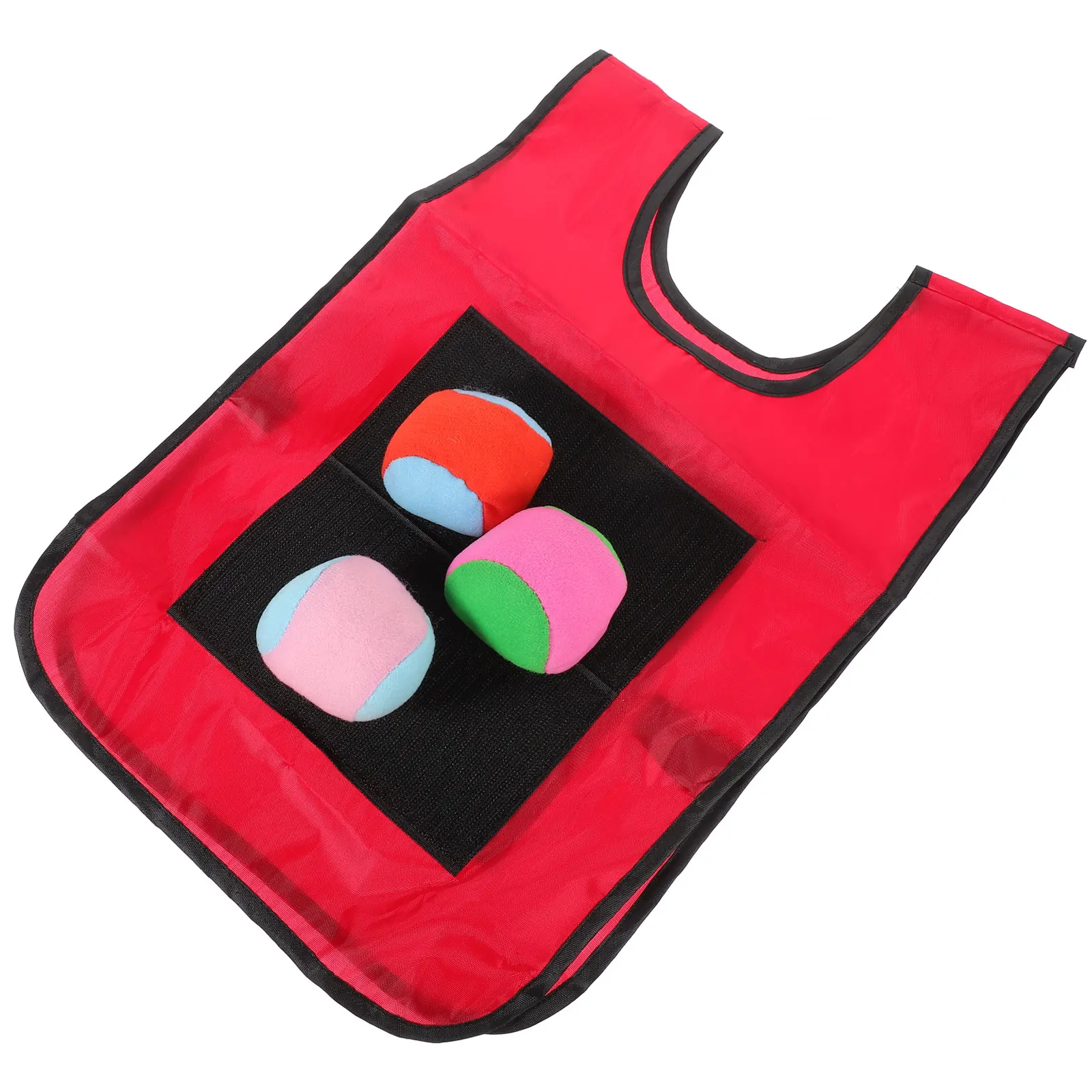 

Small Red Children Sticky Ball Vest Viscous Vest Game Props Adhesive Ball Vest with 3 Random Color Balls for Kids