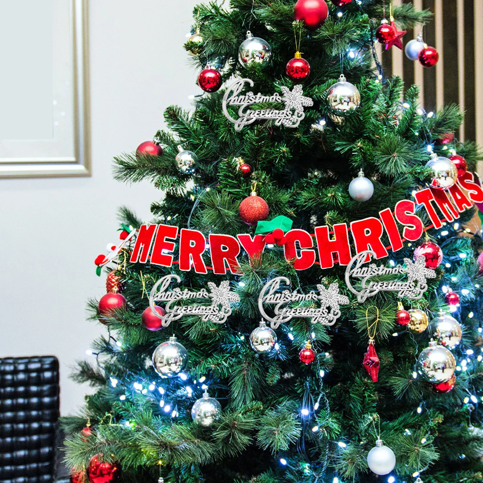 

30Pcs Merry Christmas Letter Tags Alphabet Decorations for Xmas Tree Party Event Photography Props Festive Decor