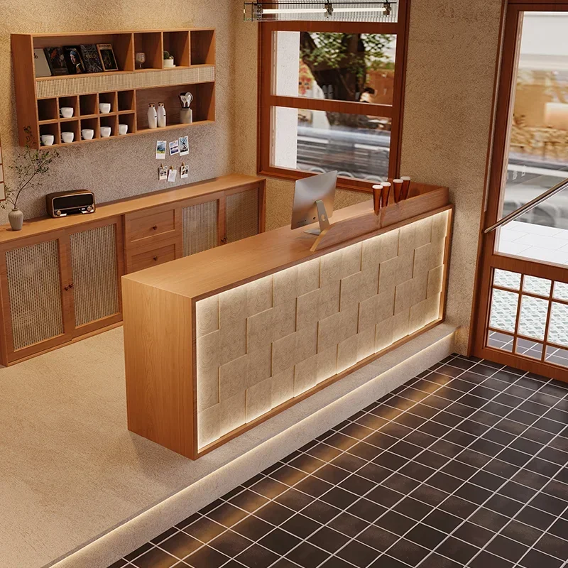 Italian Style Multifunctional Reception Desks Simplicity Beauty Salon Reception Desks Clothing Store Furniture Receptionen HBRD