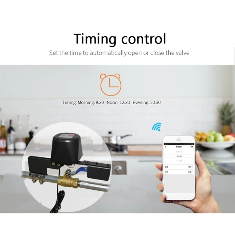 Tuya Wifi/Zigbee Smart Valve Controller For Water Gas Auto Shut On Off Valve Works For Alexa Yandex Google Home
