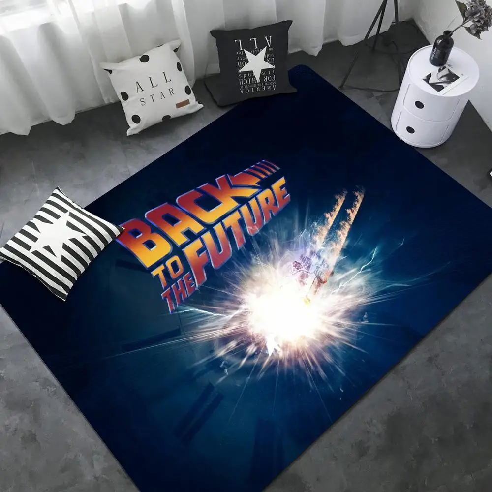 Retro Back To The Future Floor Mat Floor Mat INS Style Soft Bedroom Floor House Laundry Room Mat Anti-skid Household Carpets