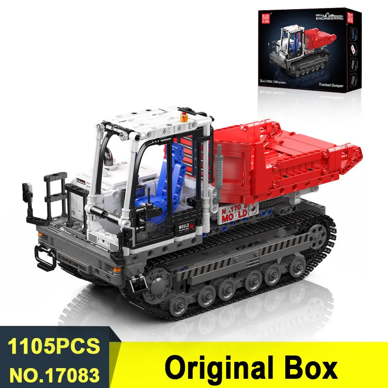 MOLD KING 17083 Autocarro con cassone ribaltabile cingolato motorizzato 1105PCS Blocchi tecnici Giocattolo di ingegneria RC per bambini Regalo di Natale per adulti