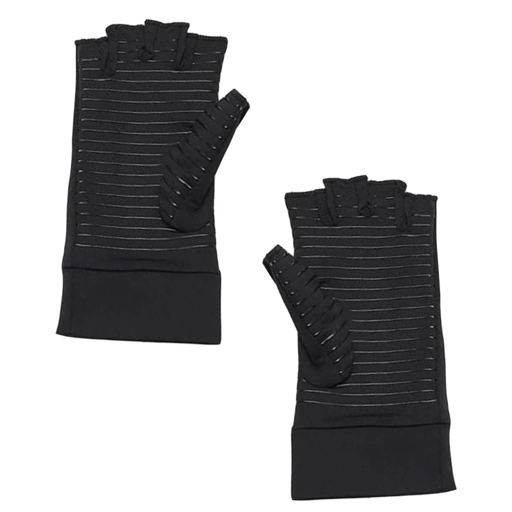 1 زوج قفازات رياضية غير قابلة للانزلاق تنفس نصف اصبع التهاب المفاصل دعم لتخفيف الآلام تشغيل اللياقة البدنية ركوب حماية اليد #3