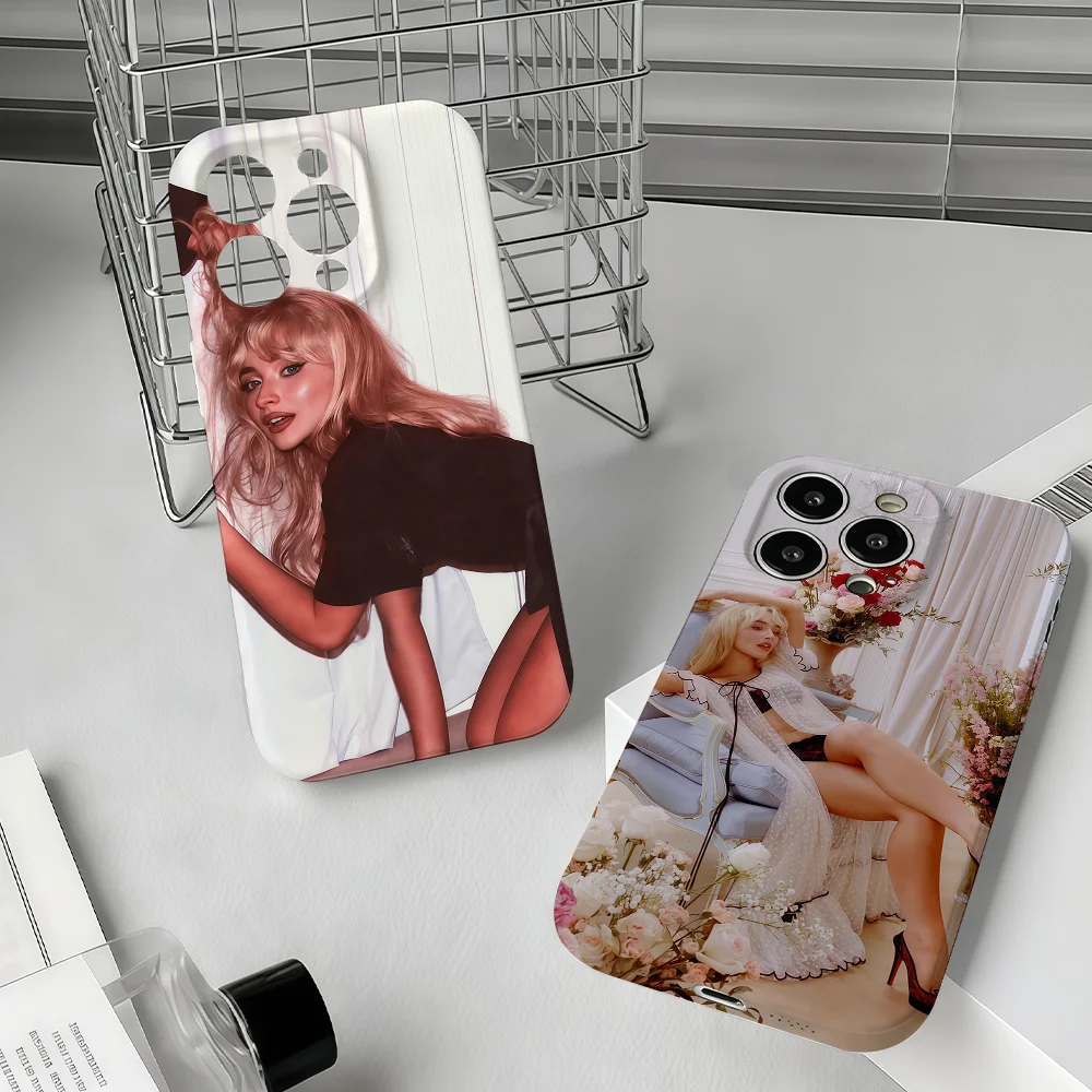 Heißer Sänger S-Sabrinaes Carpenters Telefon Fall Für Samsung S24 S23 A54 55 53FE Ultra Plus 4G 5G Präzise Loch Passenden Film Abdeckungen