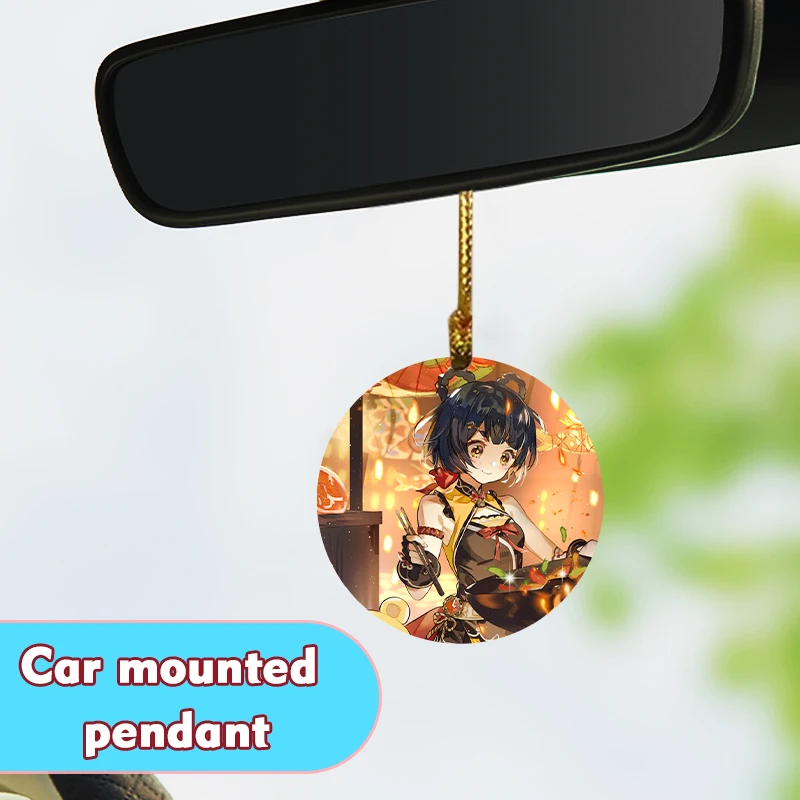 Cute,Anime surrounding,Xiangling,kinsen,Scaramouche,Kokomi,Car pendant,acrylic,home,Genshin Impact,Gifts for anime enthusiasts