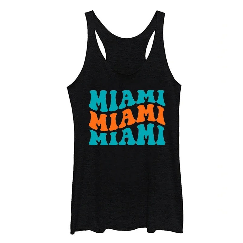 

Miami Football Tank Top Miami Game Day Womens Tops Pink Sexy 2024 Summer Beach Clothing Vacation Gift