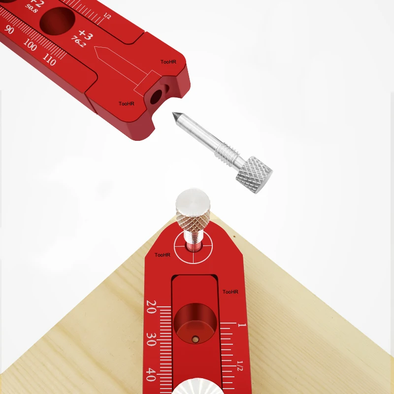 1pc Metric/inch Woodworking scribing Center Finder ruler scribing Circle ruler Woodworking Gauge Compass Measuring Tools