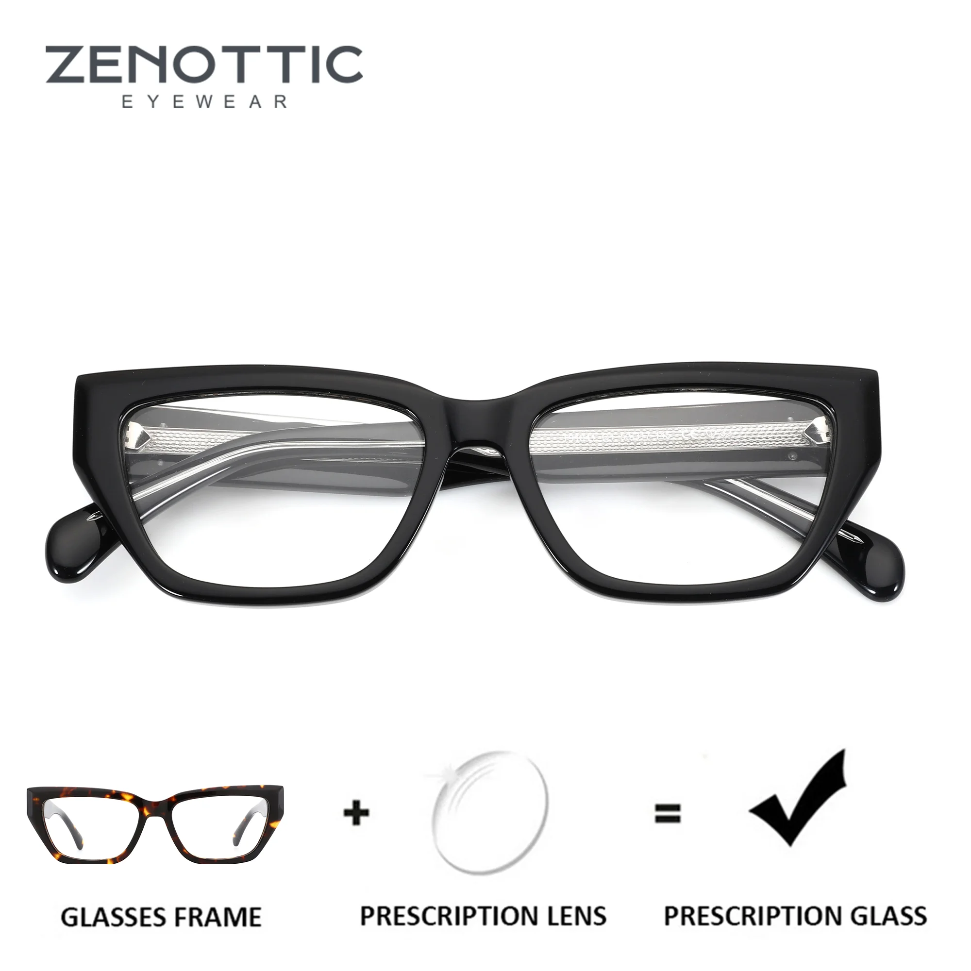 

ZENOTTIC (размер S) ацетатные очки по индивидуальному заказу для женщин, фотохромные оптические очки «кошачий глаз» с защитой от синего света