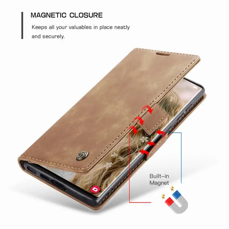 Cover Case For Samsung Galaxy S24 Ultra Magnetic Flip Luxury Leather Wallet Phone Bag Cases For Samsung S24 S 24 Ultra