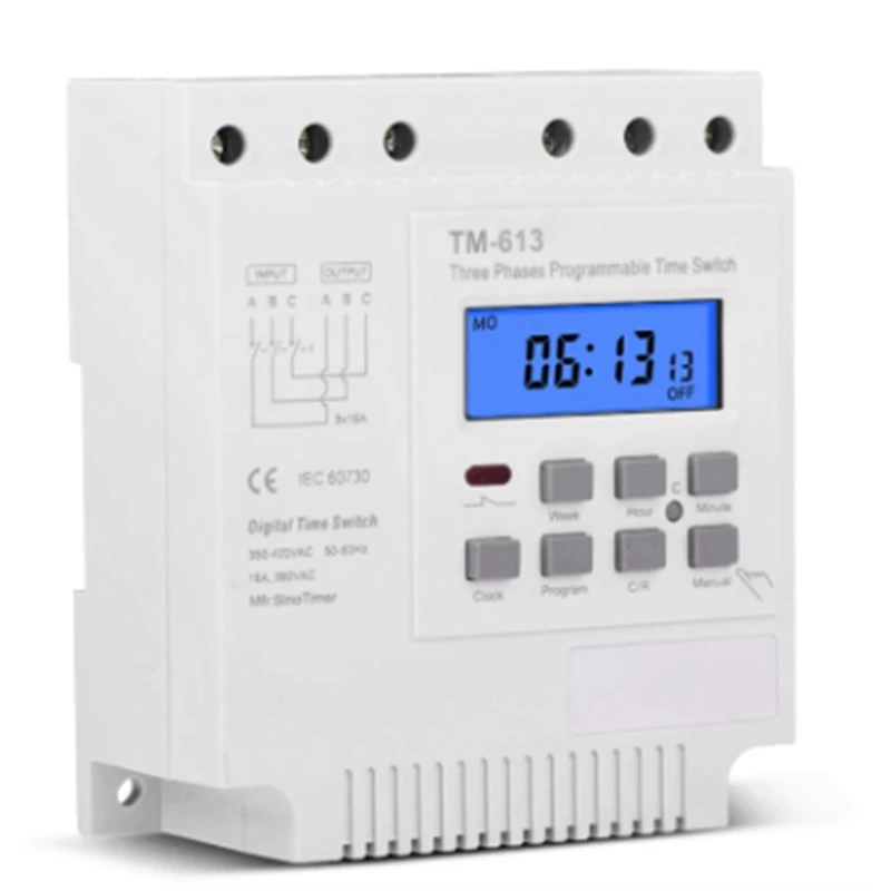 Three Phases 380V 415V TIMER Programmable Switch With Backlight