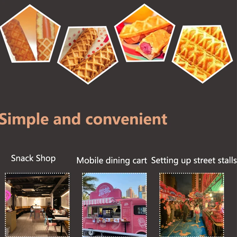 Commercial 6pcs hot dog machine corn dog waffle maker Lolly Stick Muffin Crispy French Corn shaped Muffin Baking Machine waffle