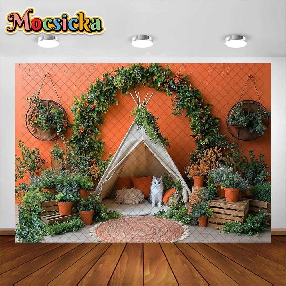 Mocsicka Photography Background Kids Birthday Boho Garland Room Decoration Baby Shower Cake Smash Backdrops Studio Props Banner