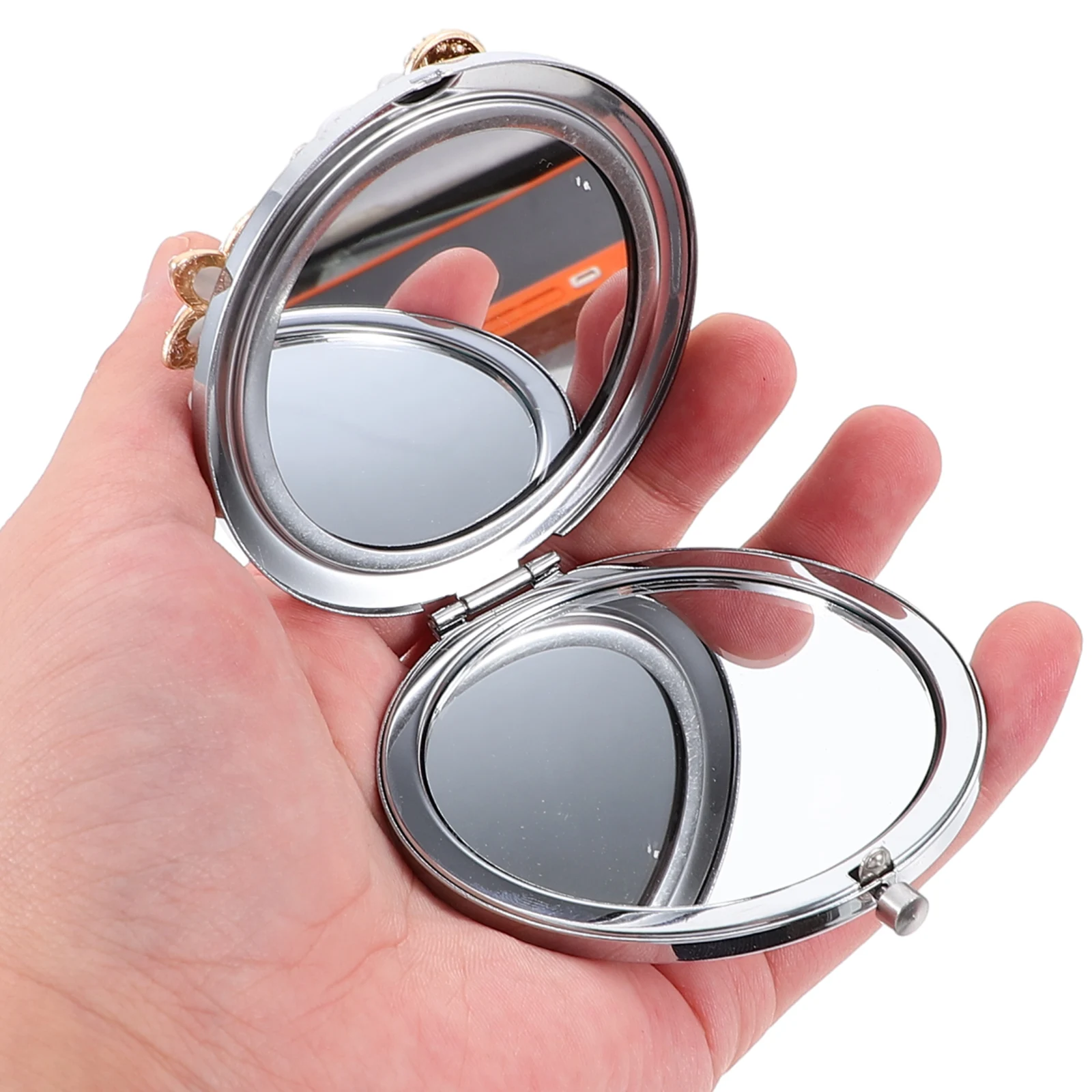 1Pcs Daisy Flower Mirror Compact Lightweight Glass Makeup Mirror with Magnifying Function Portable Folding Design for Travel
