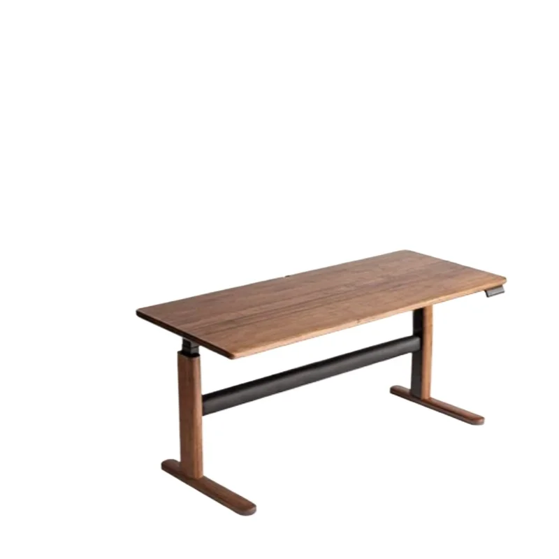 North American Black Walnut Electric Dual Motor Desk Solid Wood Lifting Computer Desk Intelligent Office Learning