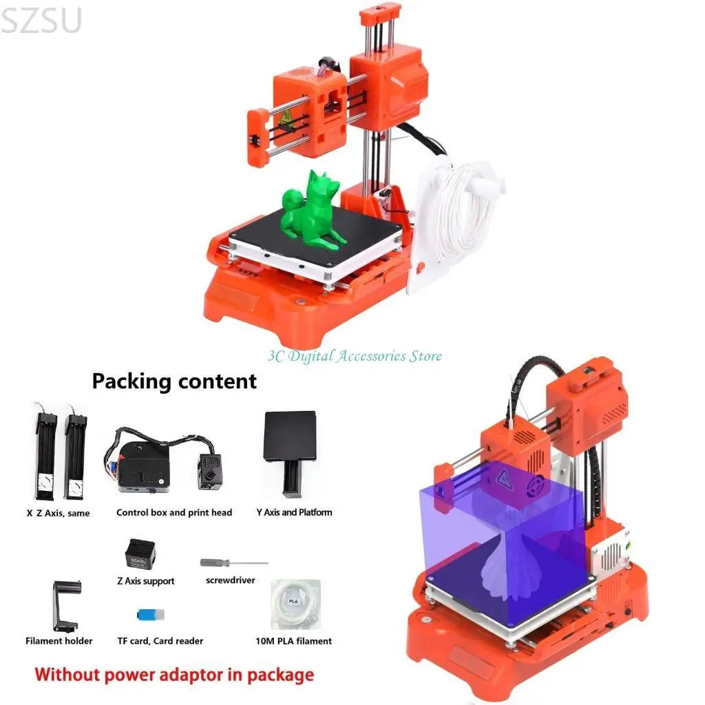 

Портативный 3D-принтер для начинающих Печать FDM с быстрым нагревом USB-соединения и слотом для карт памяти для новых пользователей
