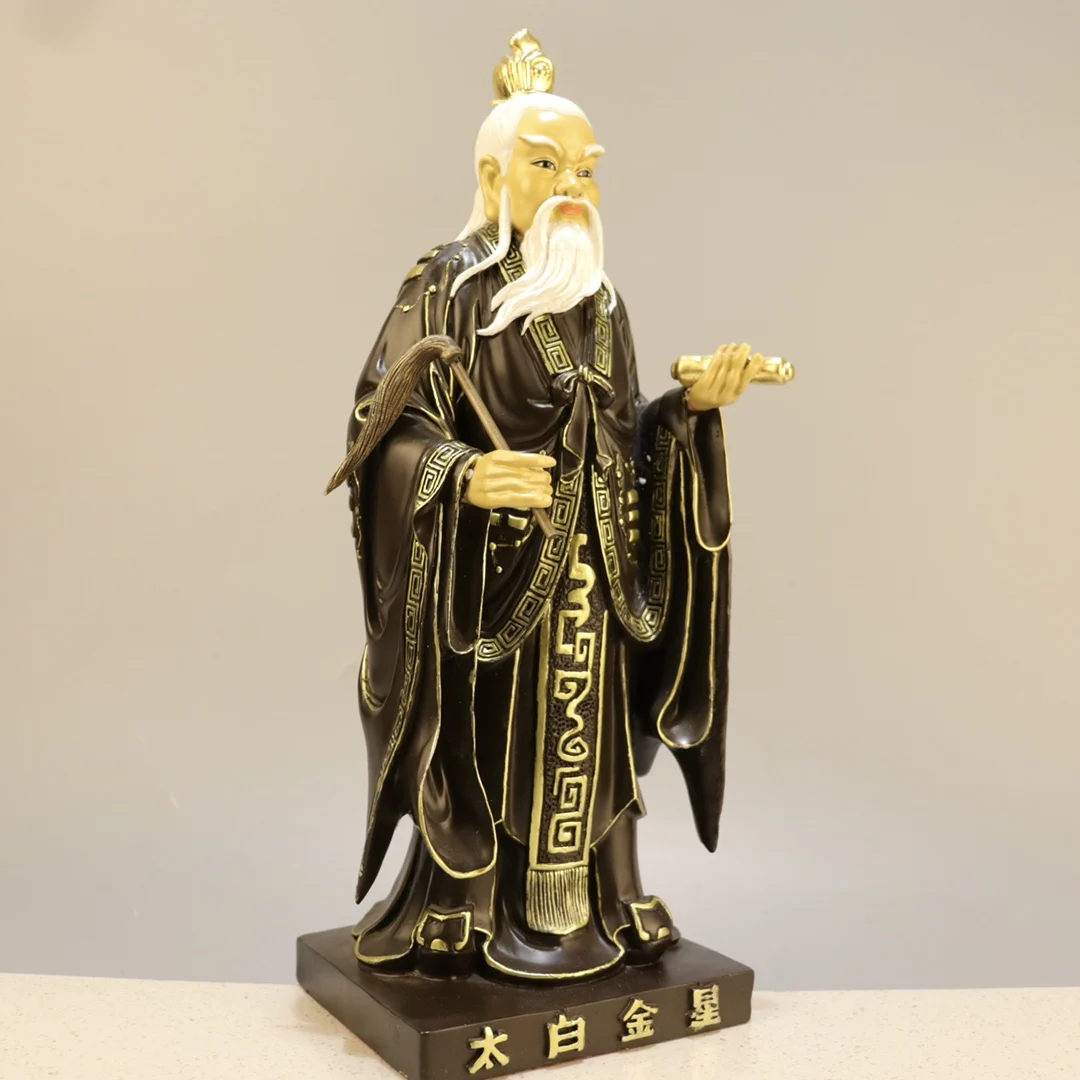 bronze statue Exquisite Buddha Statue - Taibai Venus Gold Painting Height 40cm, length 16cm, width 14cm, weight 4.8KG