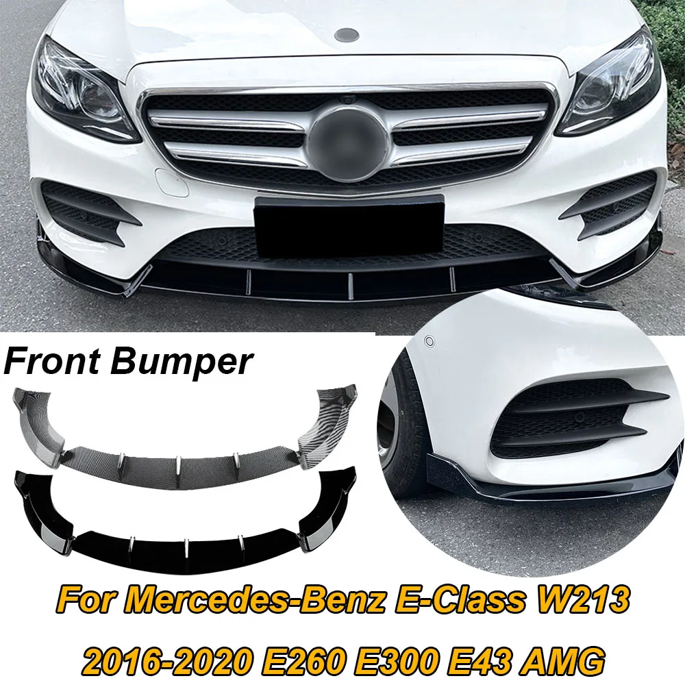 

For Mercedes E-Class W213 2016-2020 E260 E300 E43 AMG Car Front Bumper Lip Splitter Diffuser Body Kit Spoiler Bumper