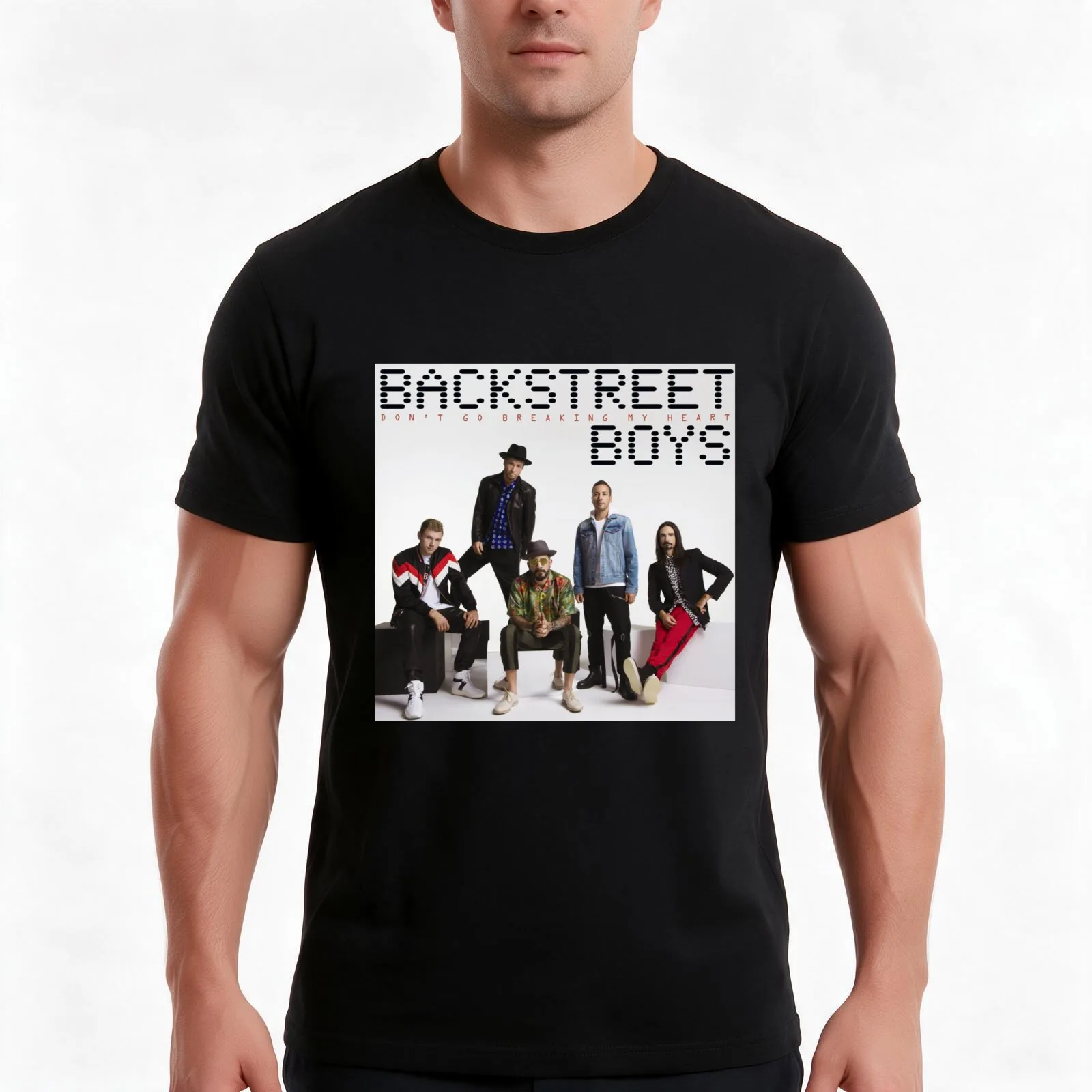 merah merona backstreetboys masa kini laris 8778#7222 T-Shirt, Summer Casual Cotton Tee, Oversized Streetwear Tops, 100% Cotton