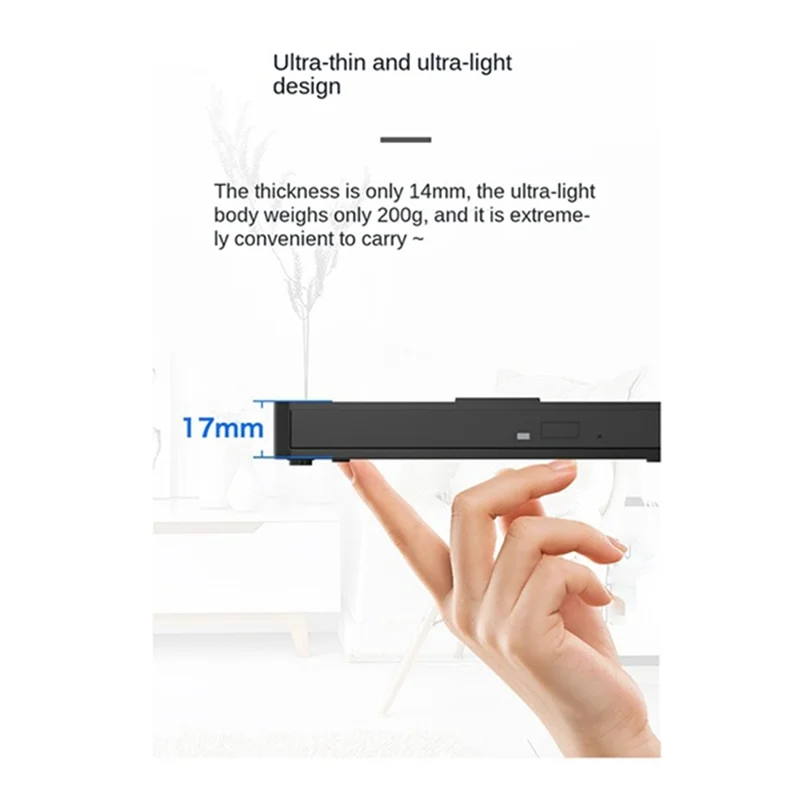 B04B-External DVD Drive USB 3.0 Portable Optical Drives CD DVD Burner Player Reader For Laptop