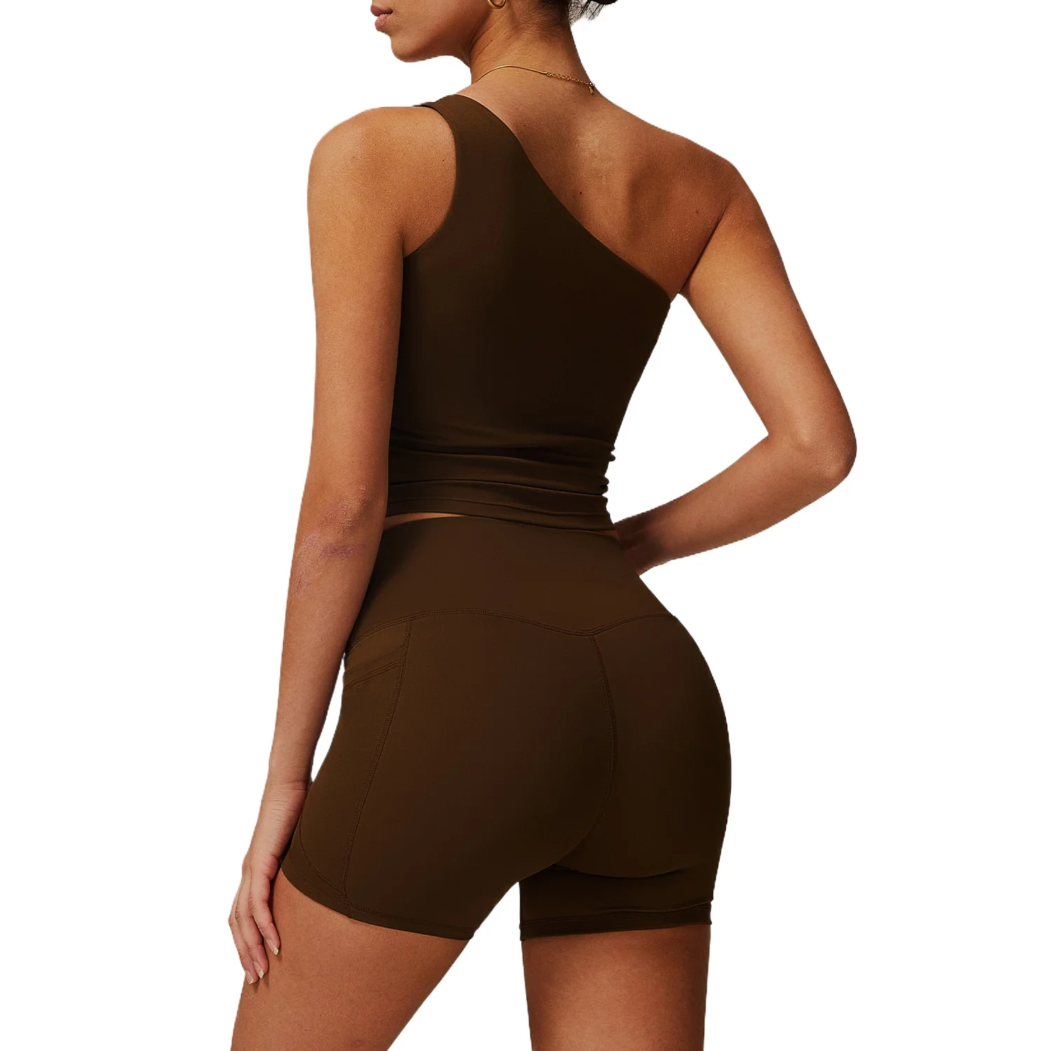 Custom LOGO women's quick-drying waist shaping yoga casual outer wear running cycling fitness sports two-piece set