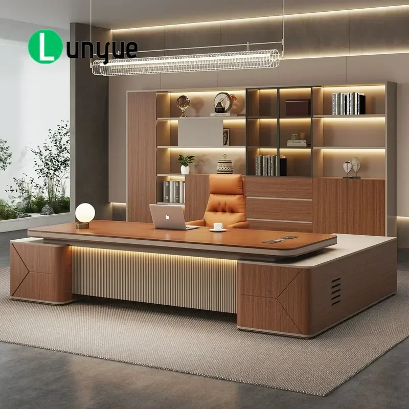 Luxury Executive Desk Large Boss Table E0 Eco Friendly Blister Finish High End Manager Office Furniture for CEO Workplace