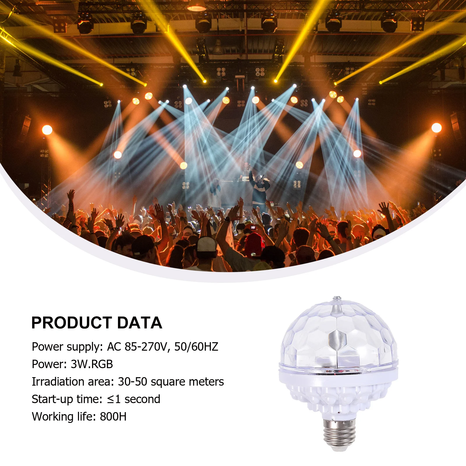 

1Pcs Colorful Small Ball Lamp LED Stage Light Mini Six Bead Rotate Dj Party Decorative Disco LED Light for Bar Ktv