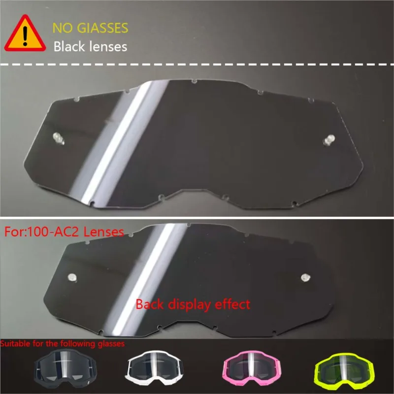 Offroad Motocross Dirt Bike RAC2 Goggle Lens, Replacement Spare Part for Sports Riding Goggles