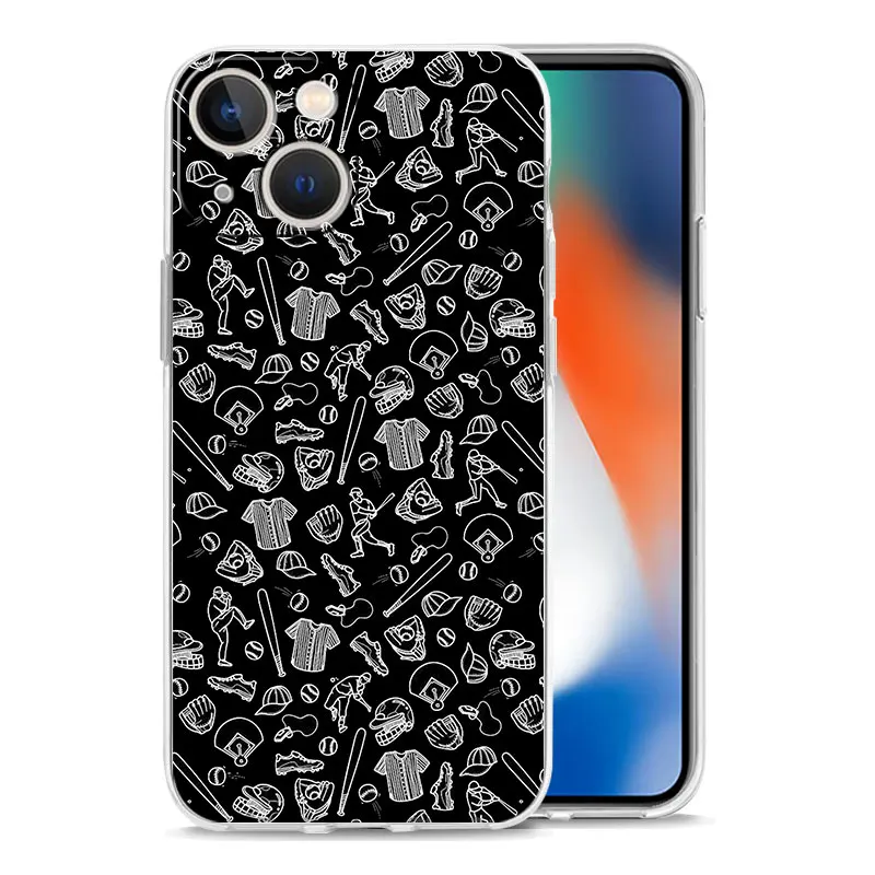 Baseball Luxury Transparent Phone Case For iPhone 14 13 12 11 Pro