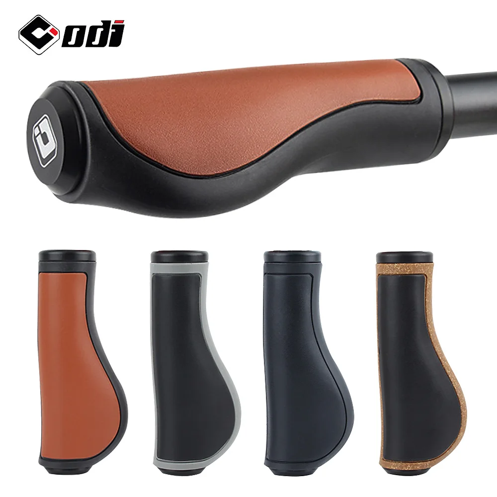 ODI Folding bicycle grips Retro Style Oak/leather material for Brompton Folding Bicycle grips Bicycle handlebar Accessories