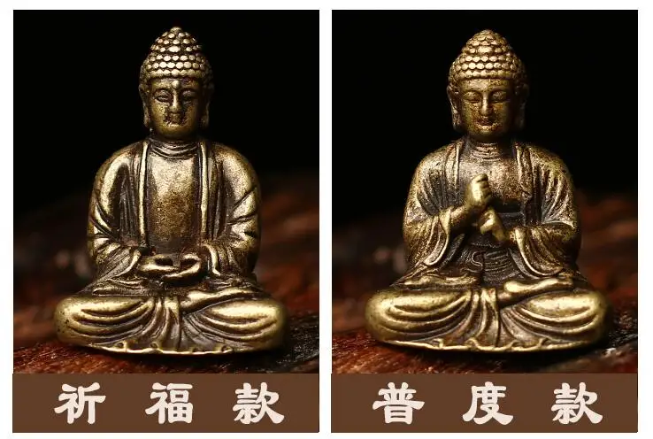 2PCS -TOP travel pocket altar  Safety efficacious Protection # Retro Little Buddha- Buddhism the Buddha RULAI Buddha statue