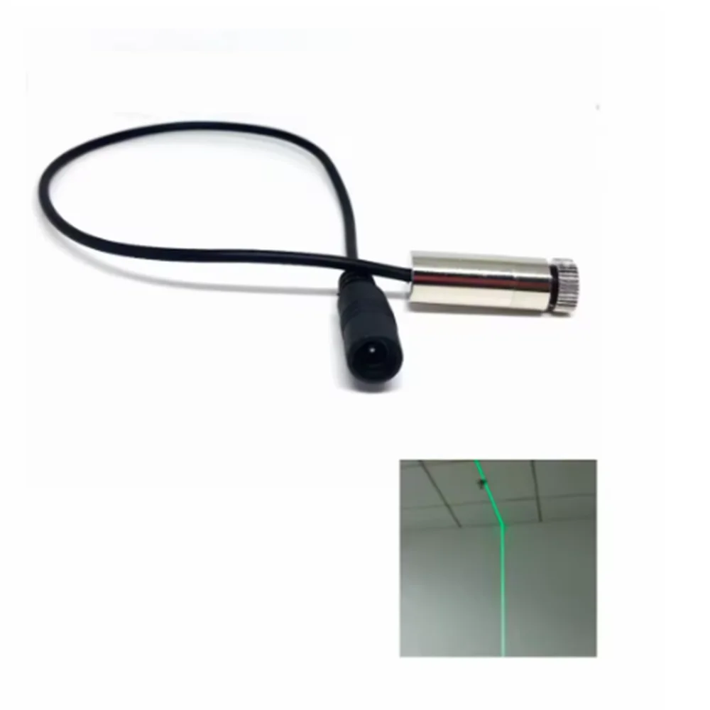 Módulo láser de punto/línea/cruz verde enfocable ajustable 515nm 520nm 10mw-AC + adaptador