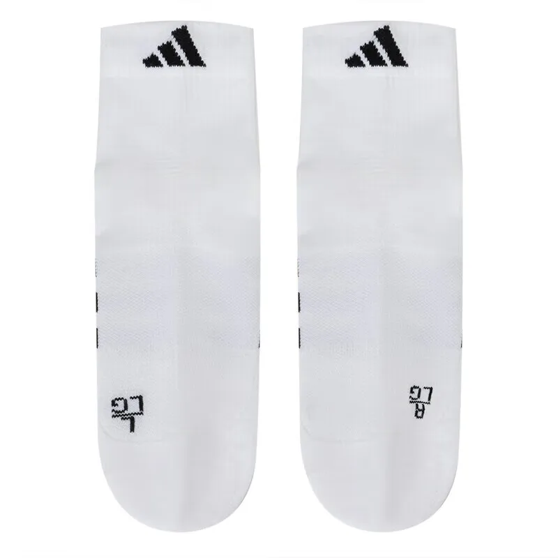Adidas White Ankle - Length Sports Socks with Black Three - Stripes for Athletic and Daily Wear