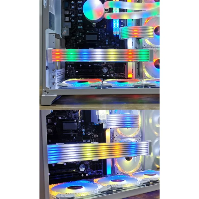 COOLMOON PSU كابل تمديد الطاقة LED شرائط مصباح 5 فولت ARGB AL300 مزامنة شريط إضاءة مرن ل 24PIN اللوحة الأم PC