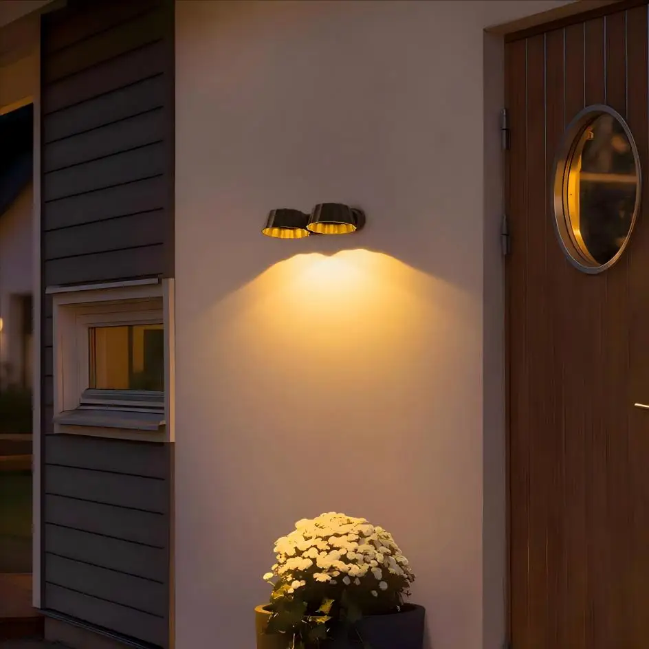 مصباح حائط LED خارجي مقاوم للماء IP65 15 وات 340 ° دوران الألومنيوم الشمال الحديثة الجدار الخفيفة فناء المدخل المرآب شرفة داخلي #5