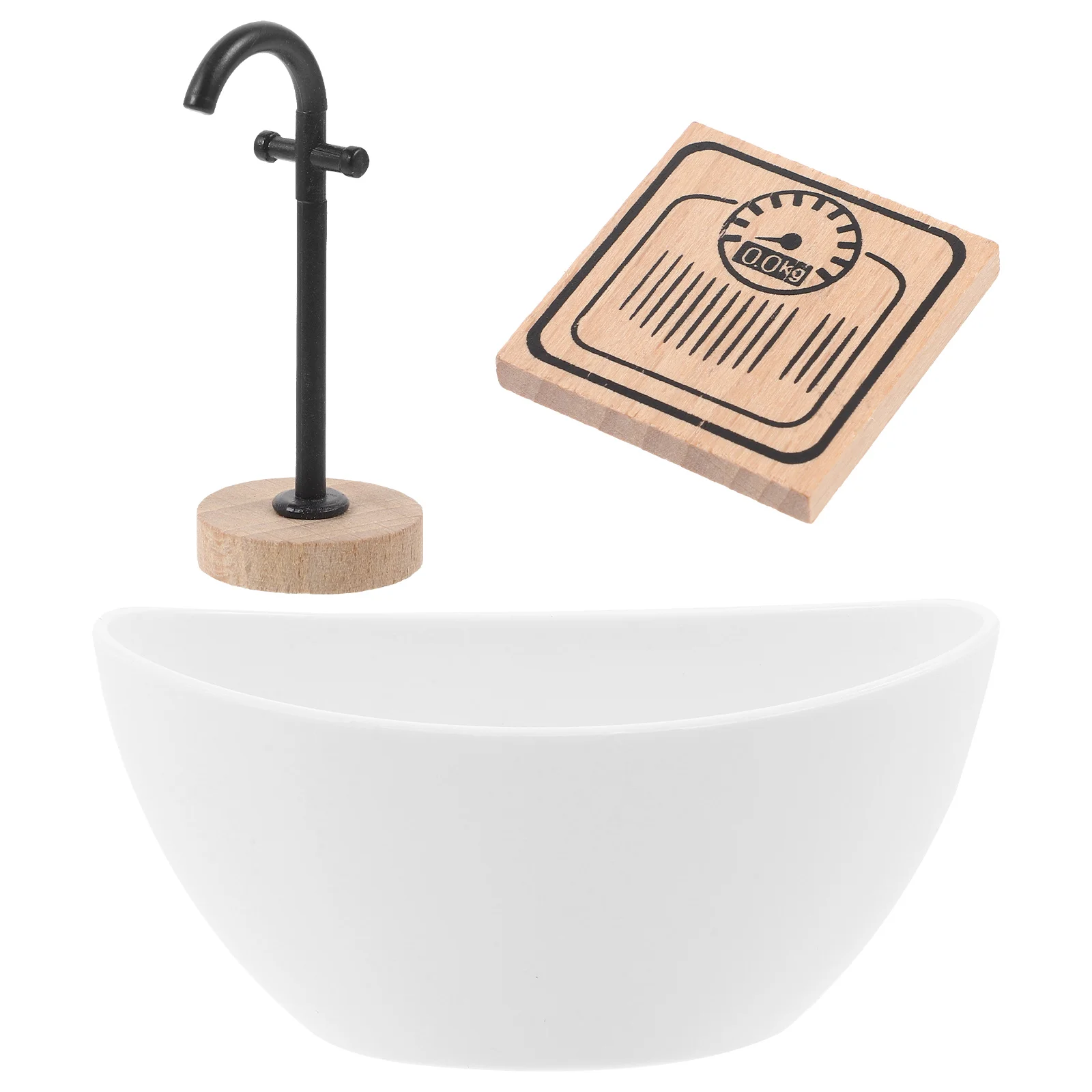 Pretend Bathroom Simulation Mini Furniture Miniature Weighing Scale Bathtub Toilet