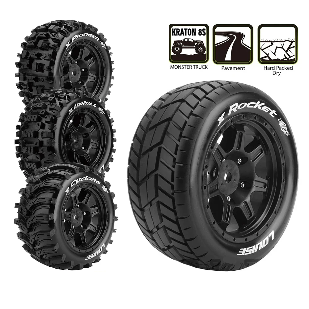 LOUISE RC Tires 213x98mm 24MM Hex Adapter For 1/5 ARRMA KRATON 8S Monster Truck Mountain Off-road Tires L-T3295BM~L-T3298BM